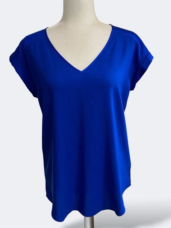 Express Tops - Express Royal Blue V-Neck Cap Sleeve Top Blouse